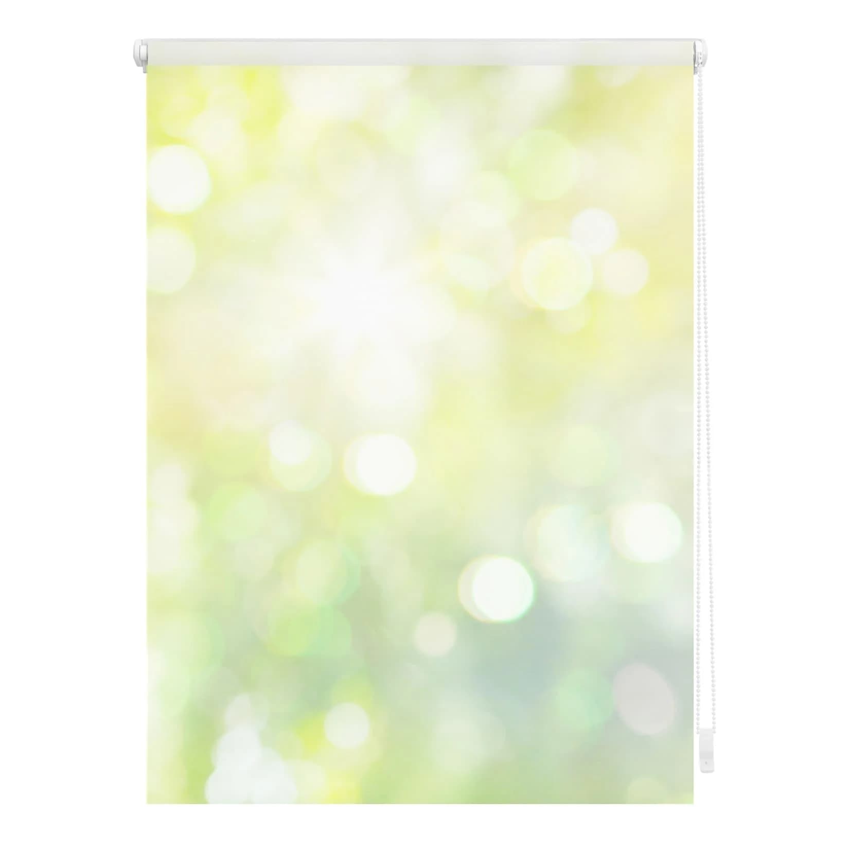 LICHTBLICK Seitenzugrollo Klemmfix Motiv Lichtspiel Grün Gelb Weiß
