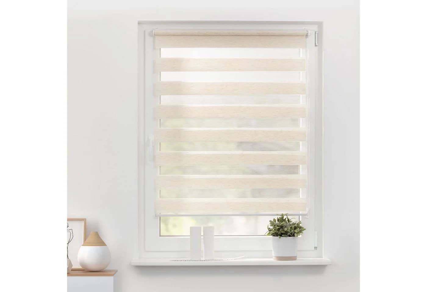 LICHTBLICK Doppelrollo Klemmfix Duo Rollo beige weiß - Bild 4