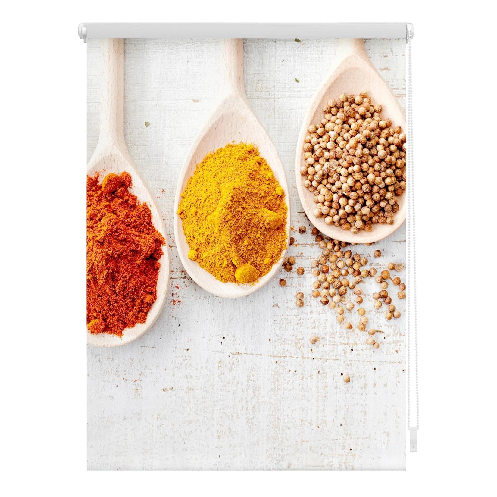 LICHTBLICK ORIGINAL Seitenzugrollo Klemmfix Motiv Spices Bunt Weiß