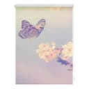 LICHTBLICK ORIGINAL Seitenzugrollo Klemmfix Motiv Schmetterling Rosa Weiß Bild 1