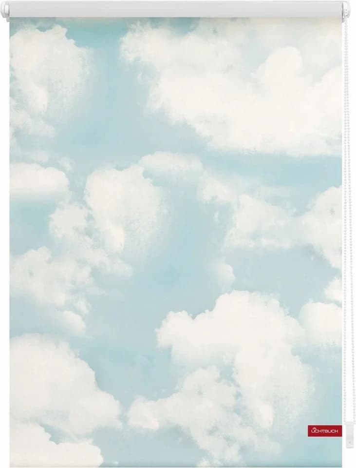 LICHTBLICK ORIGINAL Seitenzugrollo Klemmfix Motiv Wolken Blau Weiß - Bild 3
