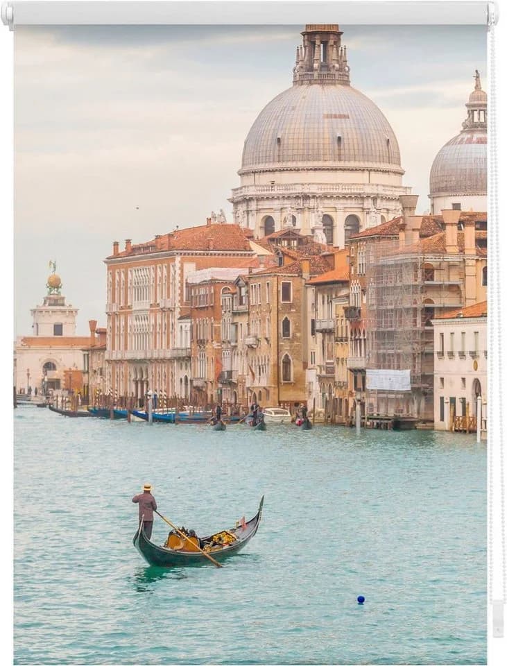 LICHTBLICK Seitenzugrollo Klemmfix Venedig Motiv Blau/Weiß - Bild 3