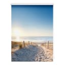 LICHTBLICK ORIGINAL Seitenzugrollo Klemmfix Motiv Ostseestrand Blau Weiß Bild 1