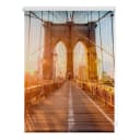 LICHTBLICK ORIGINAL Seitenzugrollo Klemmfix Brooklyn Bridge Motiv Orange Weiß Bild 1