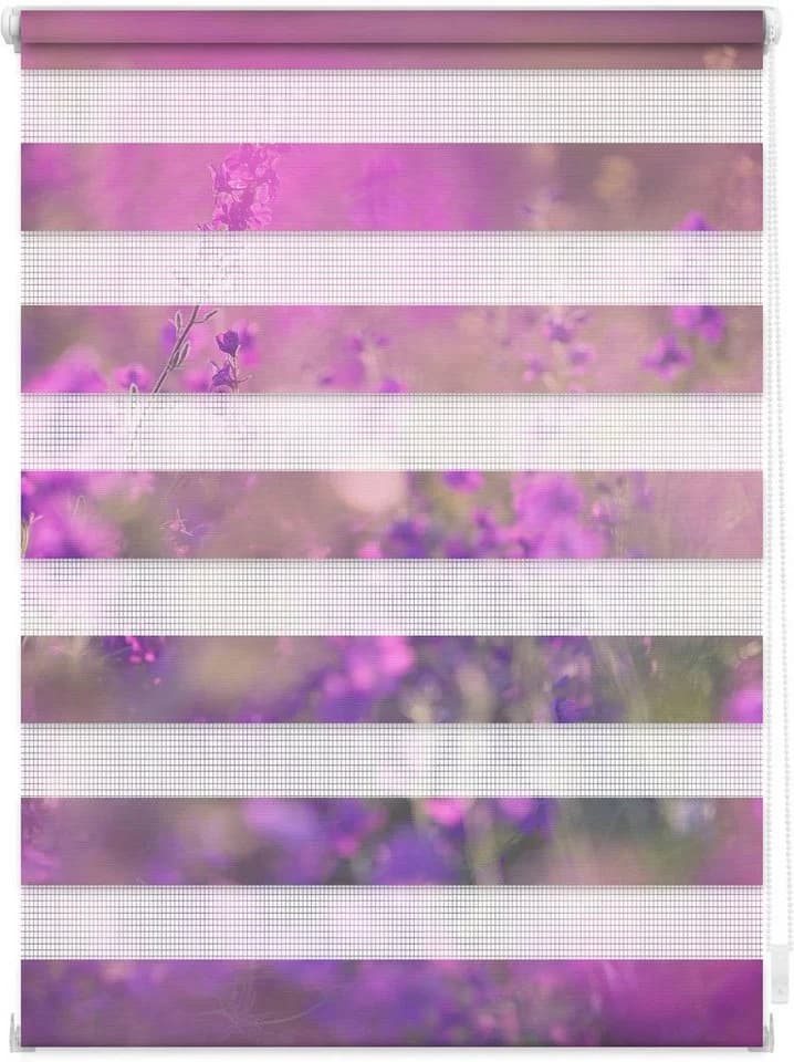 LICHTBLICK ORIGINAL Duo Rollo Blumenwiese Violett Klemmfix - Bild 3