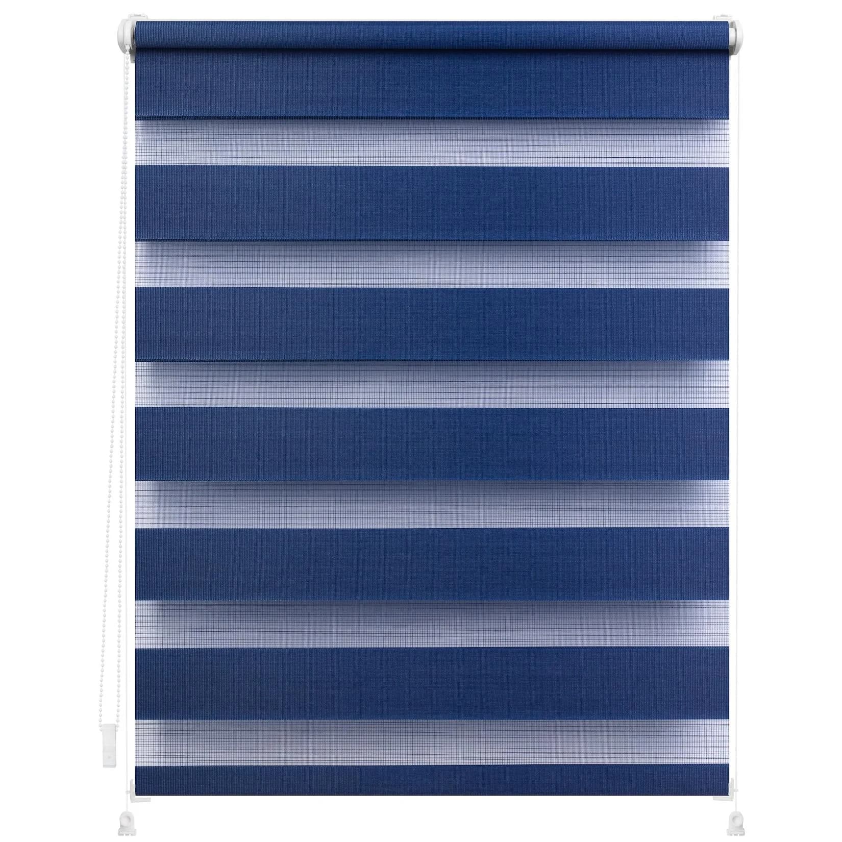 LICHTBLICK ORIGINAL Duo Rollo Klemmfix Blau Weiß Seitenverspannt