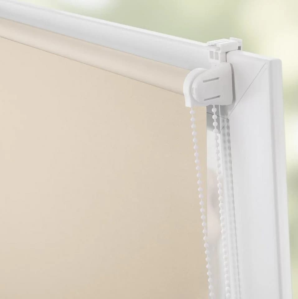 LICHTBLICK ORIGINAL Seitenzugrollo Uni Rollo Beige/Weiß Verdunkelnd Klemmfix - Bild 5
