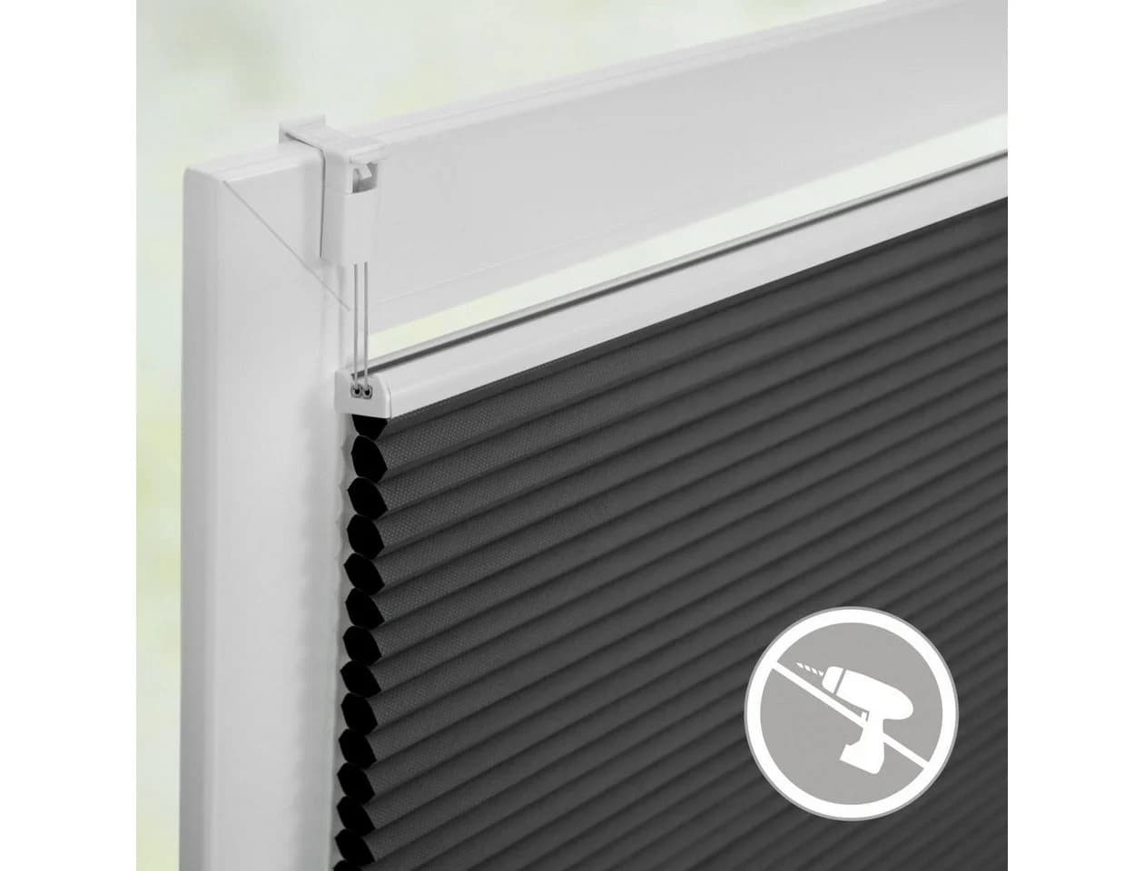 LICHTBLICK ORIGINAL Thermo-Plissee Klemmfix Verdunkelung Grau - Bild 5