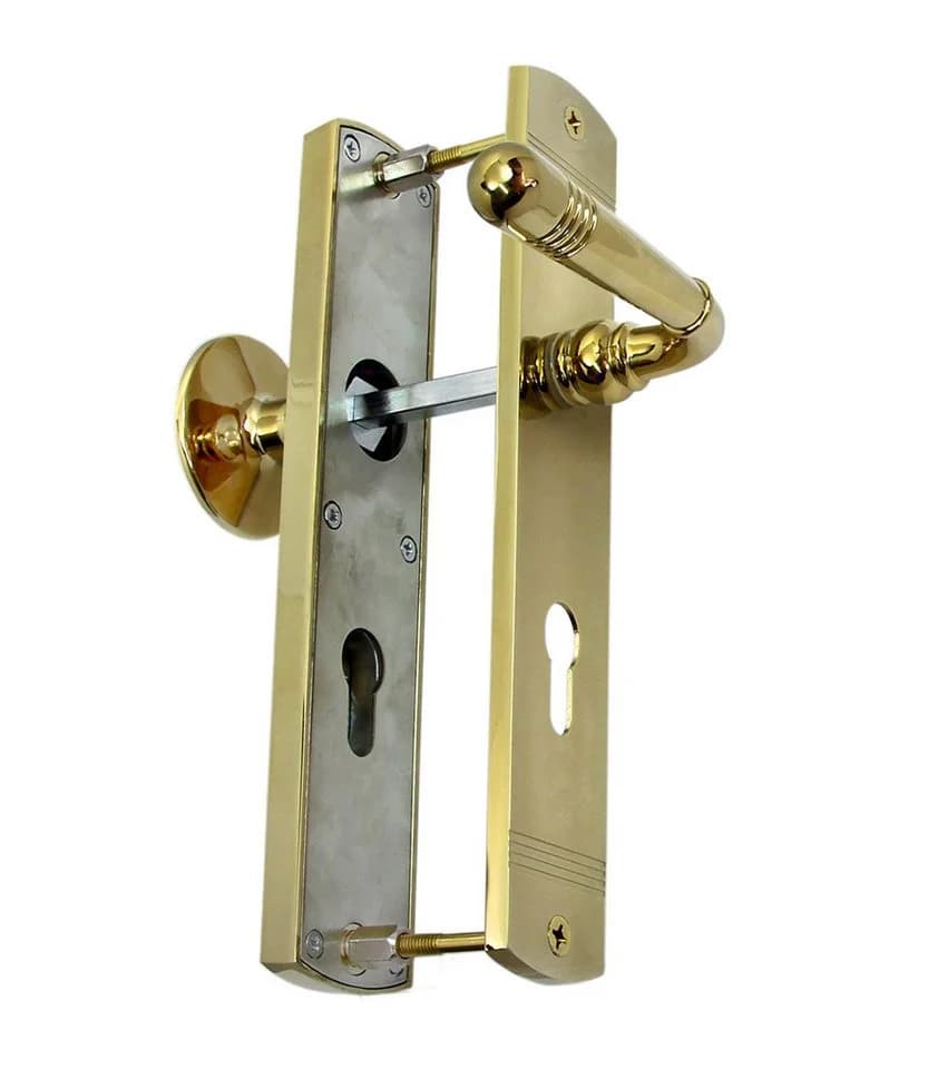 Helena LS Türbeschlag Messing poliert 72 mm mit Knauf