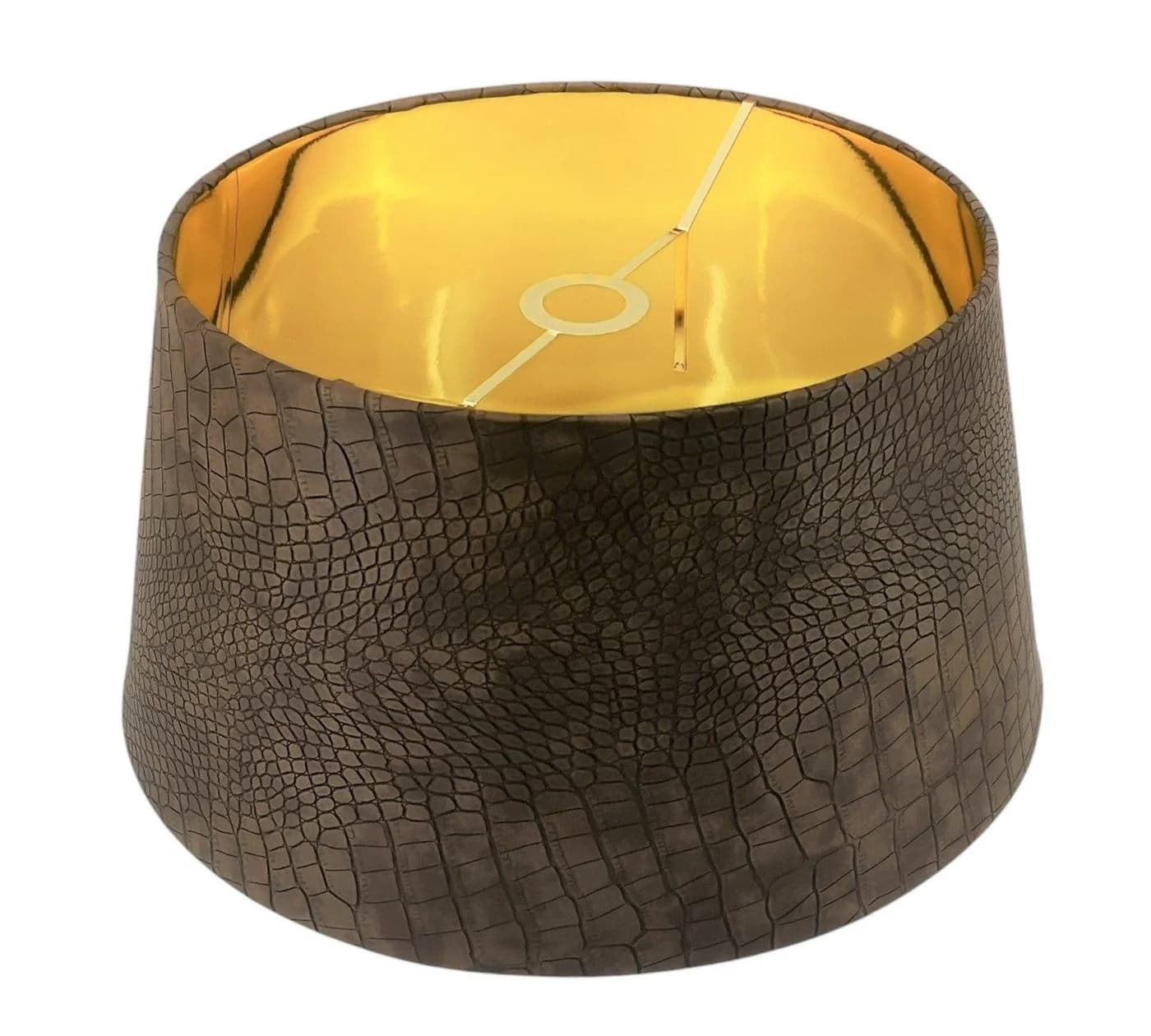 AMBIENTE-LEBENSART.DE Designer Lampenschirm Kaiman Optik Leder Imitat Braun - Bild 5