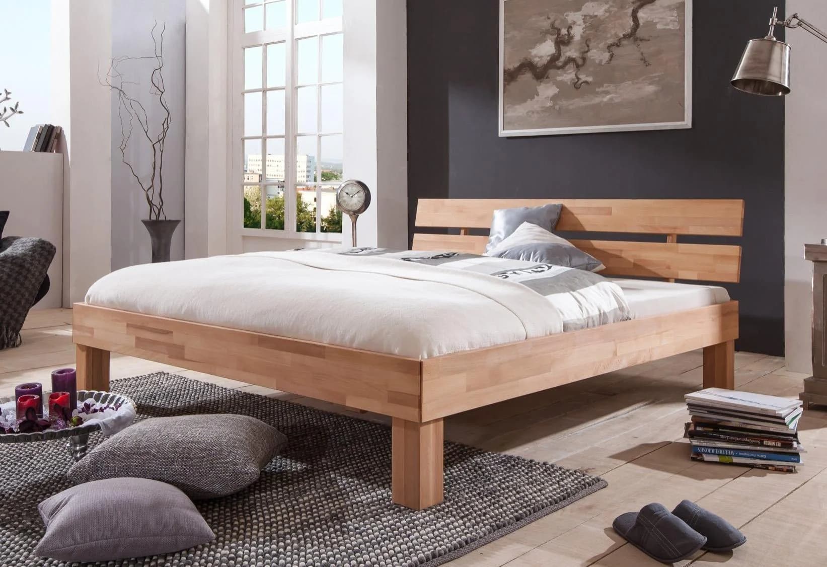 RELITA Massivholzbett Julia Buche geölt Modernes Futonbett - Bild 2
