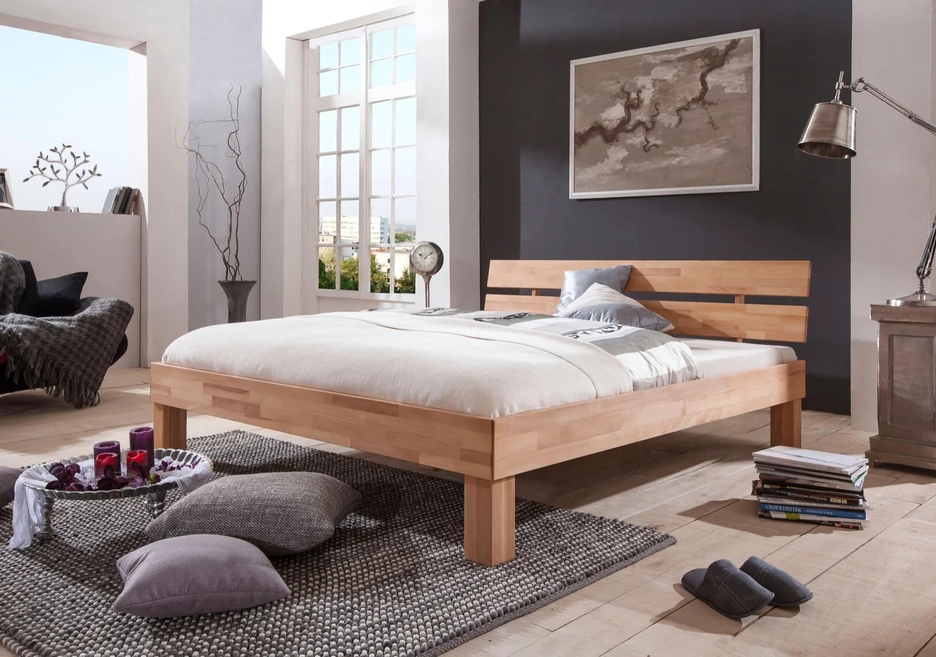 RELITA Massivholzbett Julia Buche geölt Modernes Futonbett - Bild 2