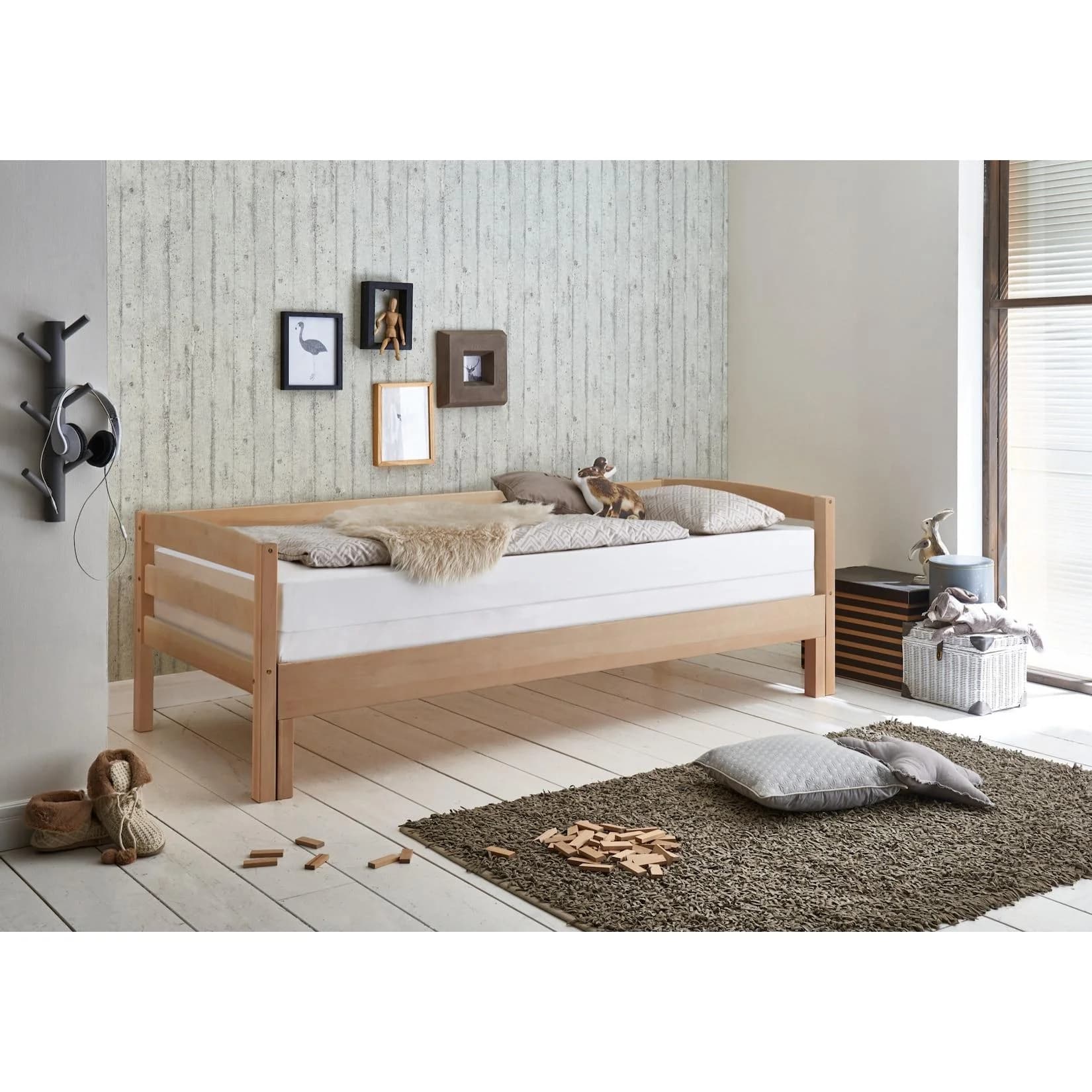 Relita Funktionsbett Emilia ausziehbar 90/180x200 Buche massiv