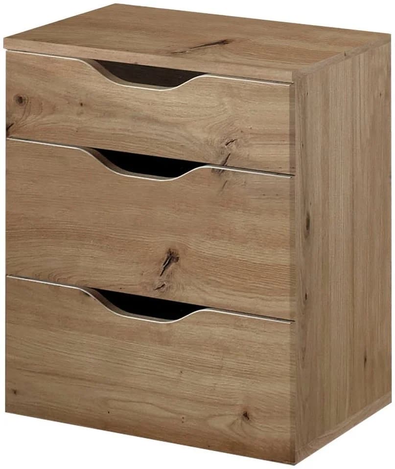 Relita Nachtschrank Maxi mit 3 Schubladen Eiche Artisan Grau - Bild 3