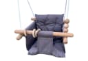 TikTakToo Babyschaukelsitz Babyschaukel aus Holz und Leinenstoff Grau Skandinavisch Bild 2