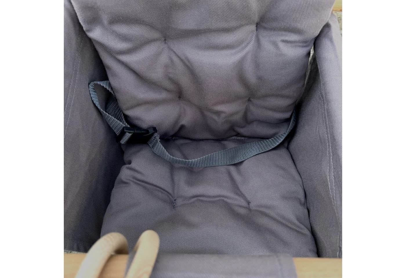 TikTakToo Babyschaukelsitz Babyschaukel aus Holz und Leinenstoff Grau Skandinavisch - Bild 3