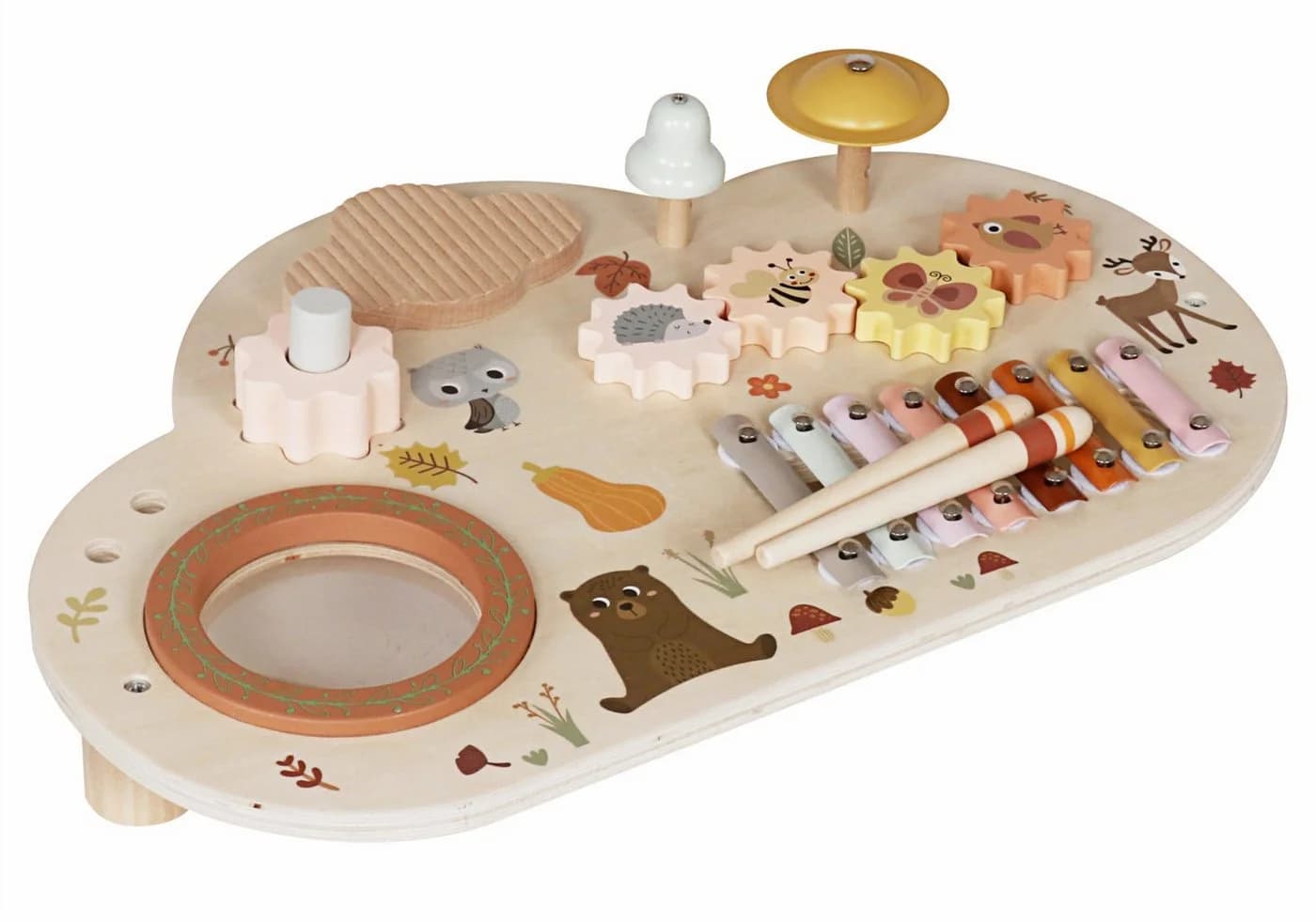 TikTakToo Motorikbrett Motorik Musik Board Holz – 7-in-1 Lernspielzeug für Kinder - Bild 3