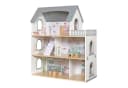 TikTakToo Puppenhaus Traumhaftes Puppenhaus Grau mit 14-teiligem Zubehörset, Drei Etagen und Balkon Bild 4