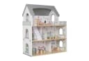 TikTakToo Puppenhaus Traumhaftes Puppenhaus Grau mit 14-teiligem Zubehörset, Drei Etagen und Balkon Bild 5