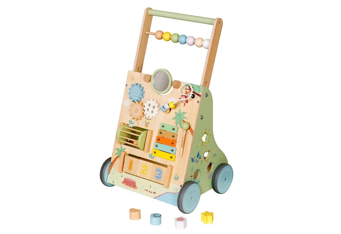 TikTakToo Babywalker Holz Lauflernwagen Montessori Grün/Natur - Bild 2