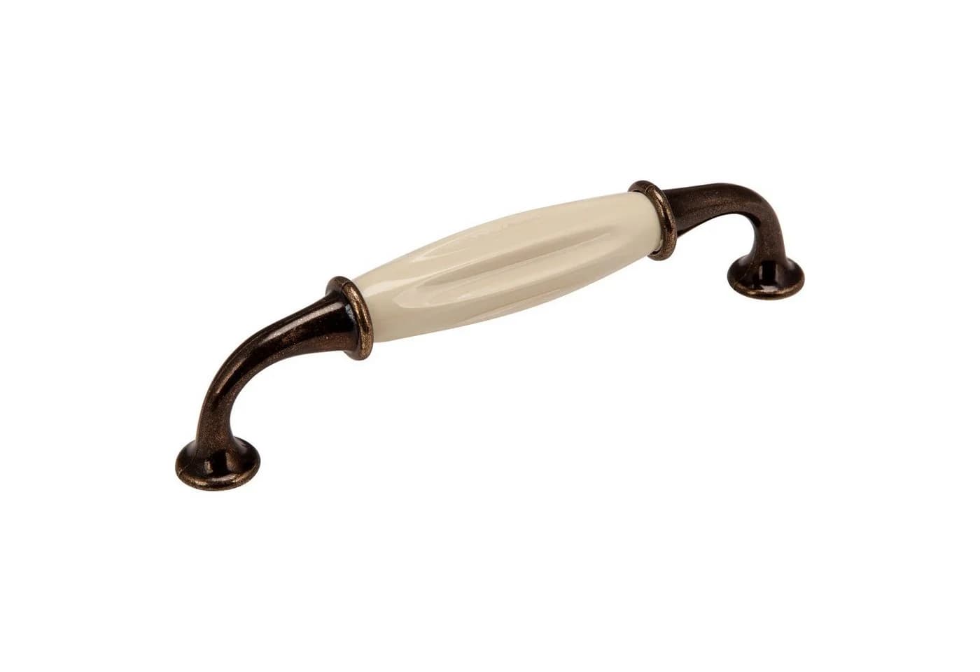 SO-TECH® Möbelgriff Porzellangriff META BA 128 mm Bronzeoptik / creme