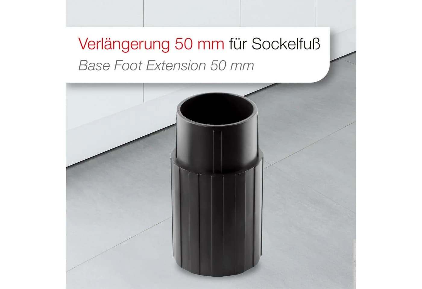 SO-TECH® Möbelfuß 4er Set Verlängerung für Sockelfuß Stellfuß Schwarz