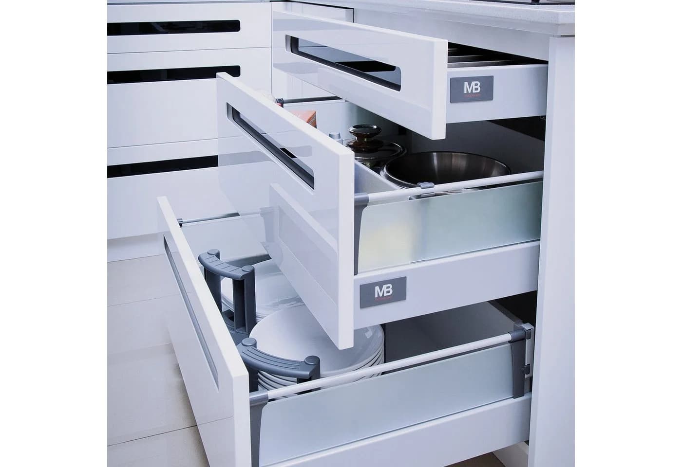 SO-TECH® Schubladensystem Modern Soft-Close grau