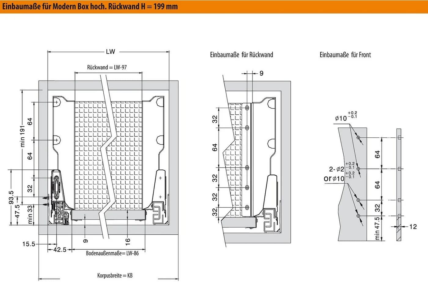 SO-TECH® Schubladensystem Modern Soft-Close grau - Bild 3