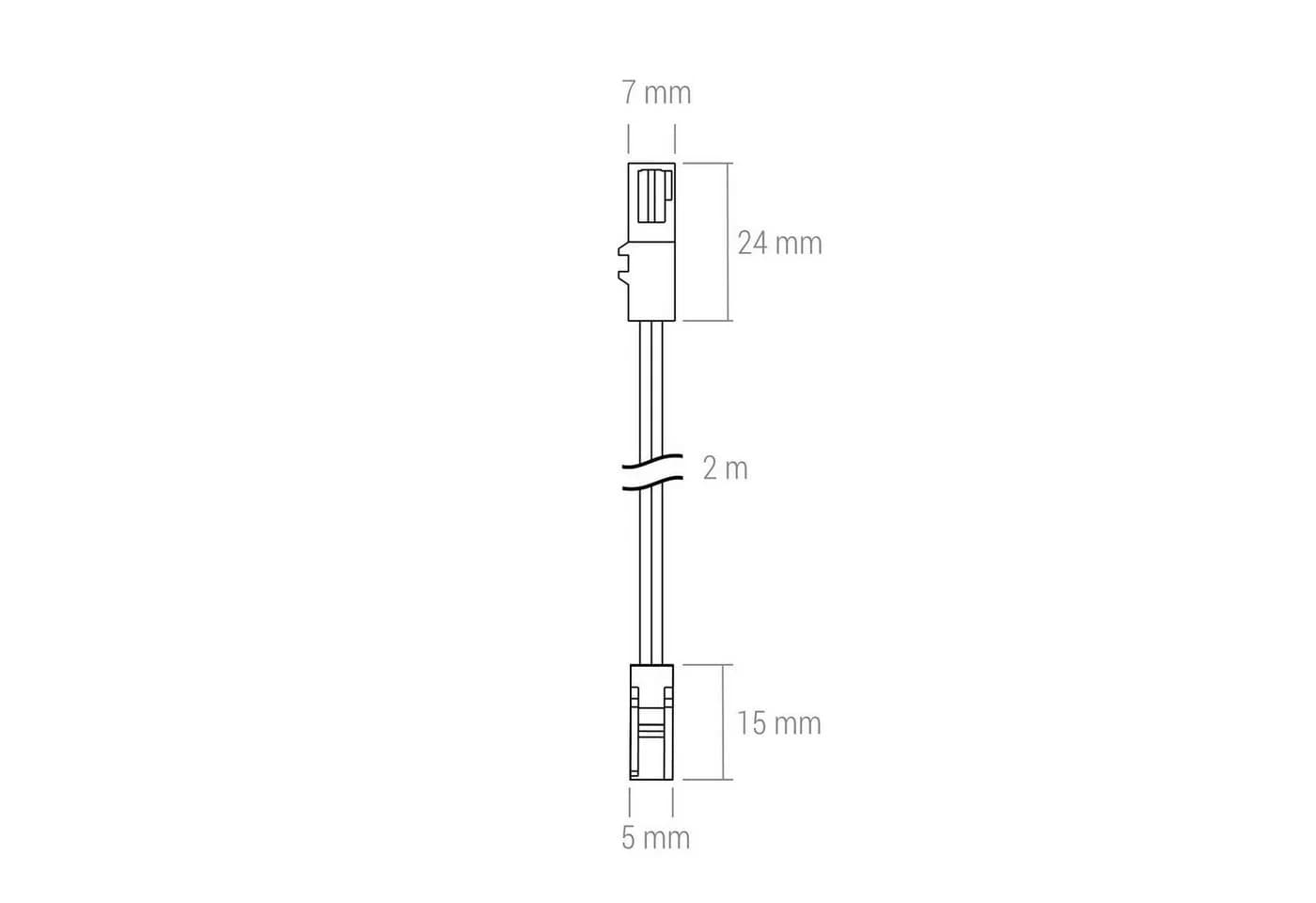 SO-TECH® Verlängerungskabel miniAMP Stecker 2000 mm Schwarz