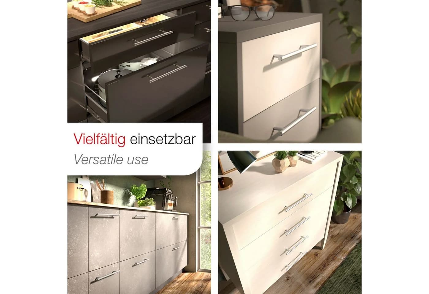 SO-TECH® Möbelgriff Stangengriff G14 Edelstahl Gebürstet - Bild 3