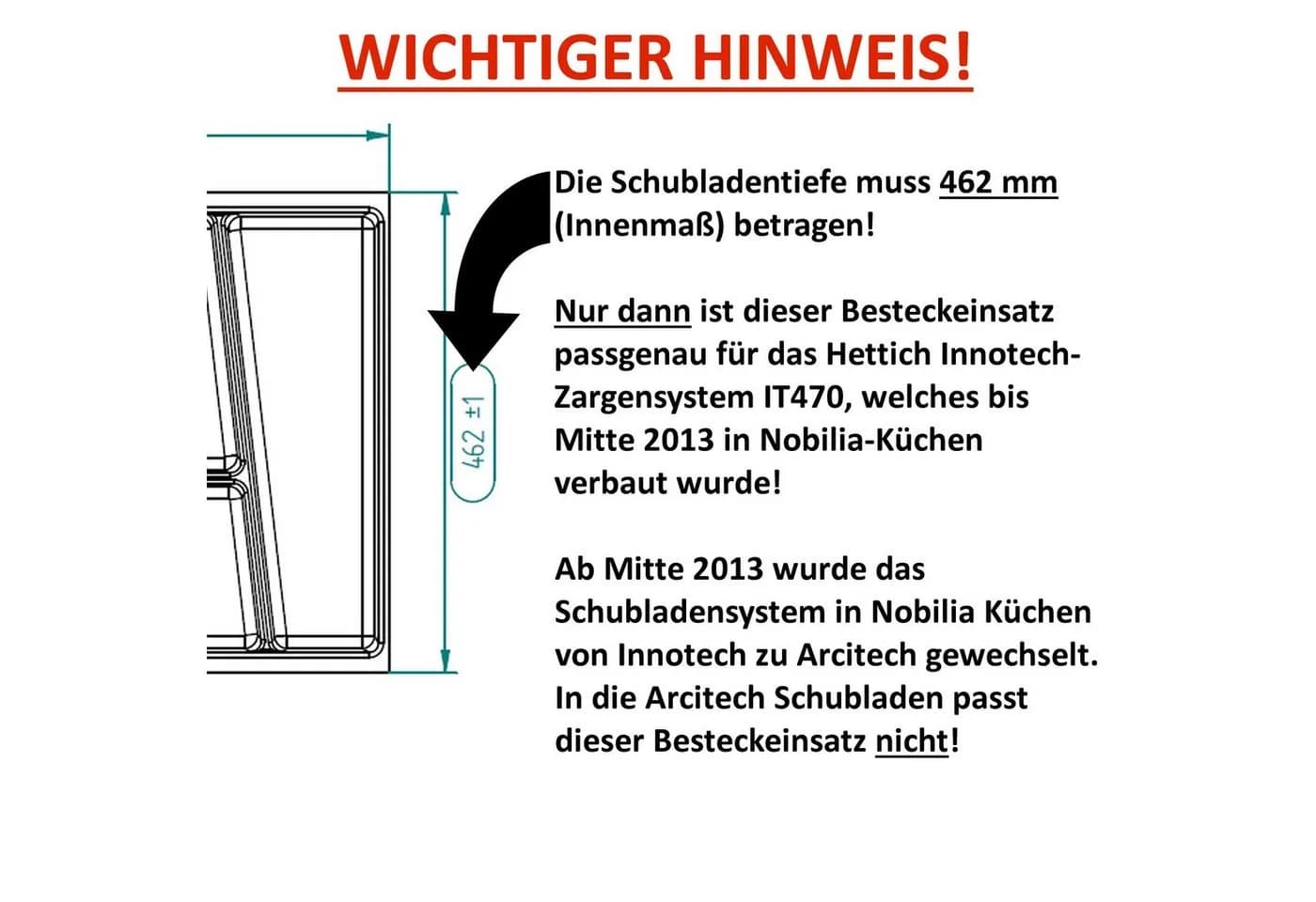 SO-TECH Besteckeinsatz ORGA-BOX II Maxi Silbergrau für Nobilia - Bild 5