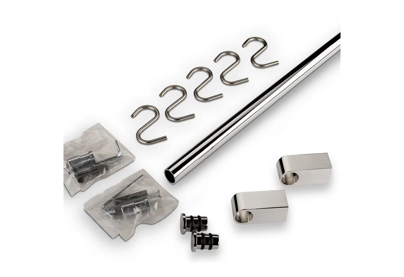 SO-TECH® Küchenreling Chrom 900 mm mit 5 S-Haken - Bild 2