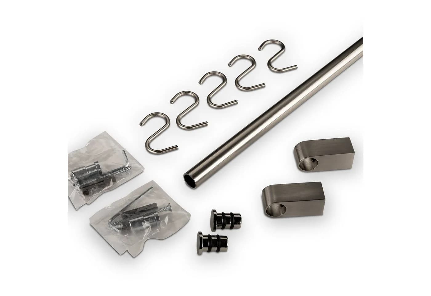SO-TECH® Küchenreling Edelstahloptik 600 mm mit 5 S-Haken - Bild 2