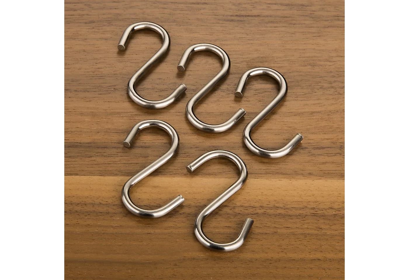 SO-TECH® Küchenreling S-Haken 5-tlg. Edelstahloptik für 16mm Reling