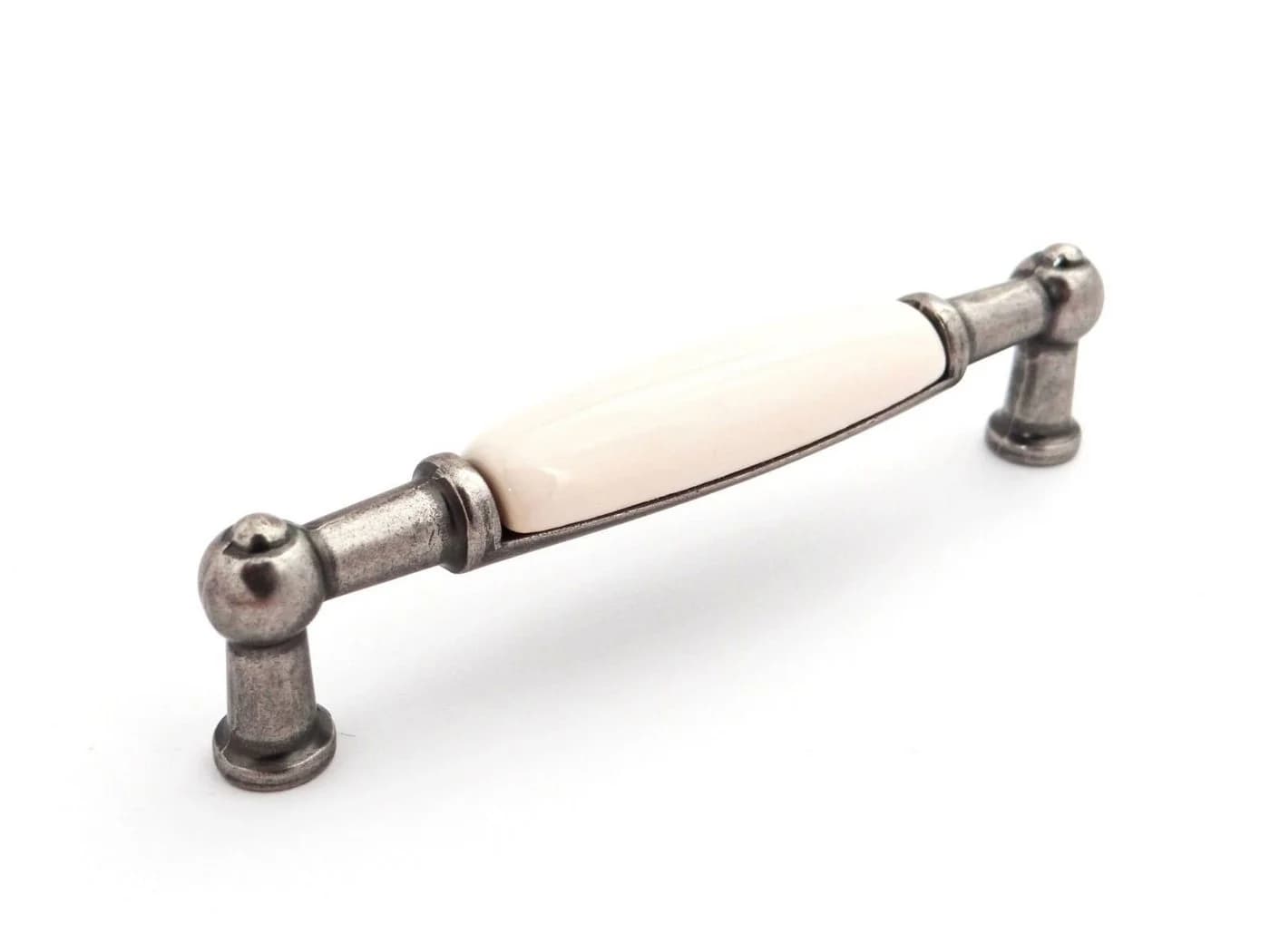 SO-TECH® Porzellangriff Landhaus Altsilber/Cremefarbig 96mm BA - Bild 2
