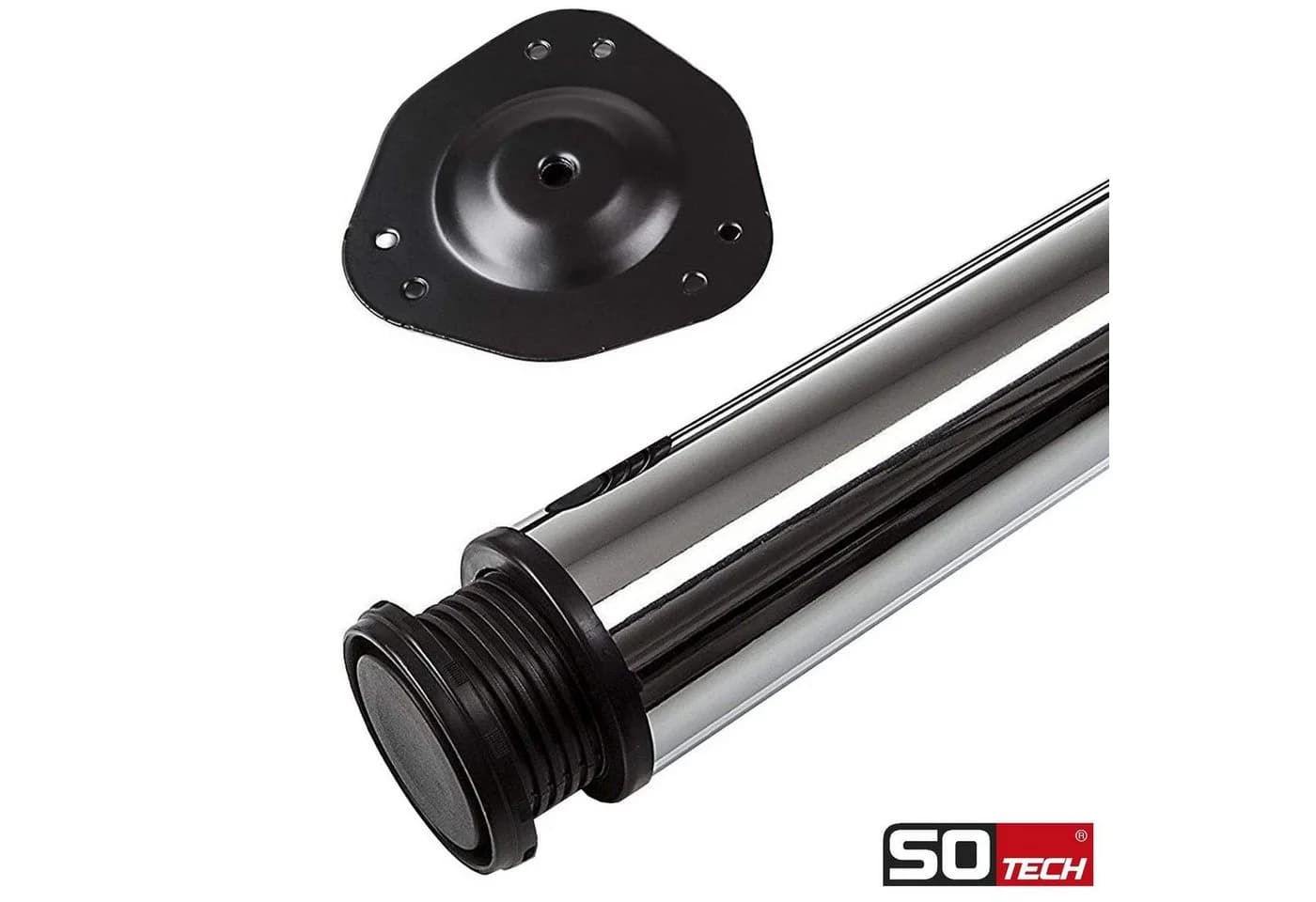 SO-TECH® Tischbein Ø 60 mm, Chrom poliert, höhenverstellbar, Stahl, 4x