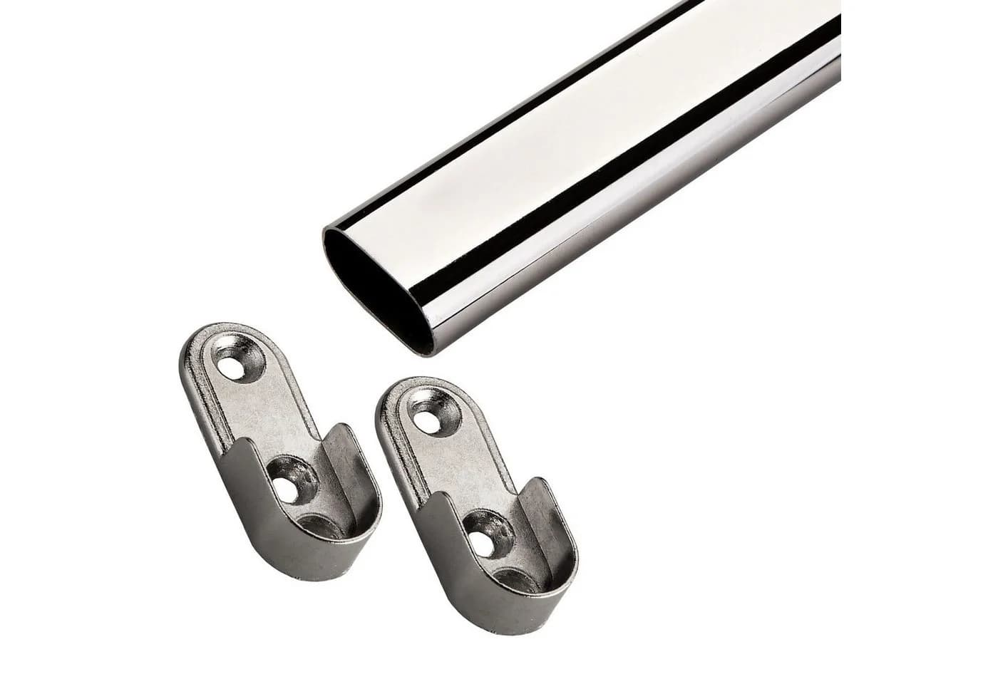 SO-TECH® Schrankstange 100 cm Chrom Oval mit Haltern - Bild 2