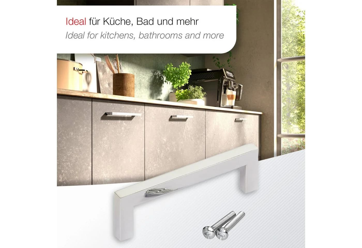 SO-TECH® Möbelgriff Stangengriff E8 Edelstahl silber poliert - Bild 3