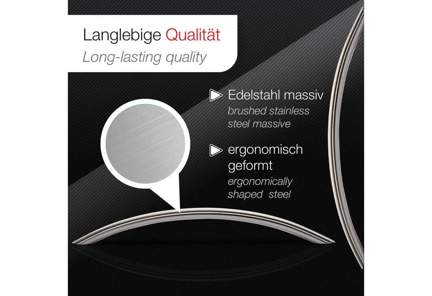 SO-TECH® Möbelgriff Bogengriff BG01e Edelstahl Silber - Bild 5
