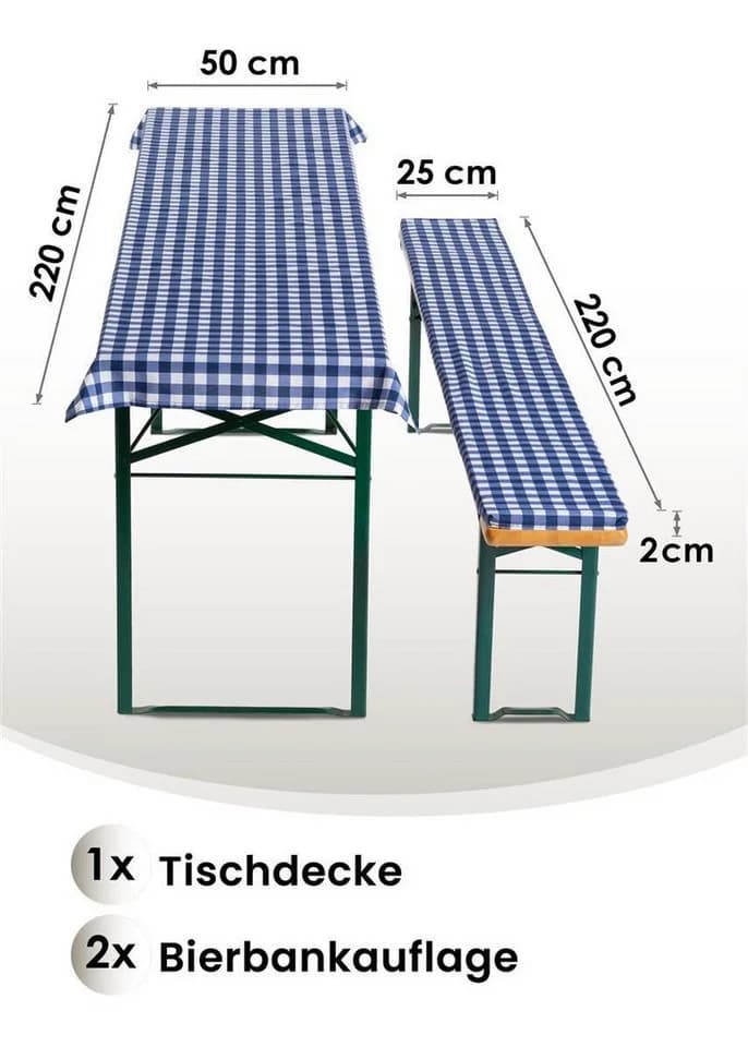Gräfenstayn Bankauflage Biertischauflagen-Set 3-tlg. Sitzpolsterung für Bierzeltgarnitur - Bild 3