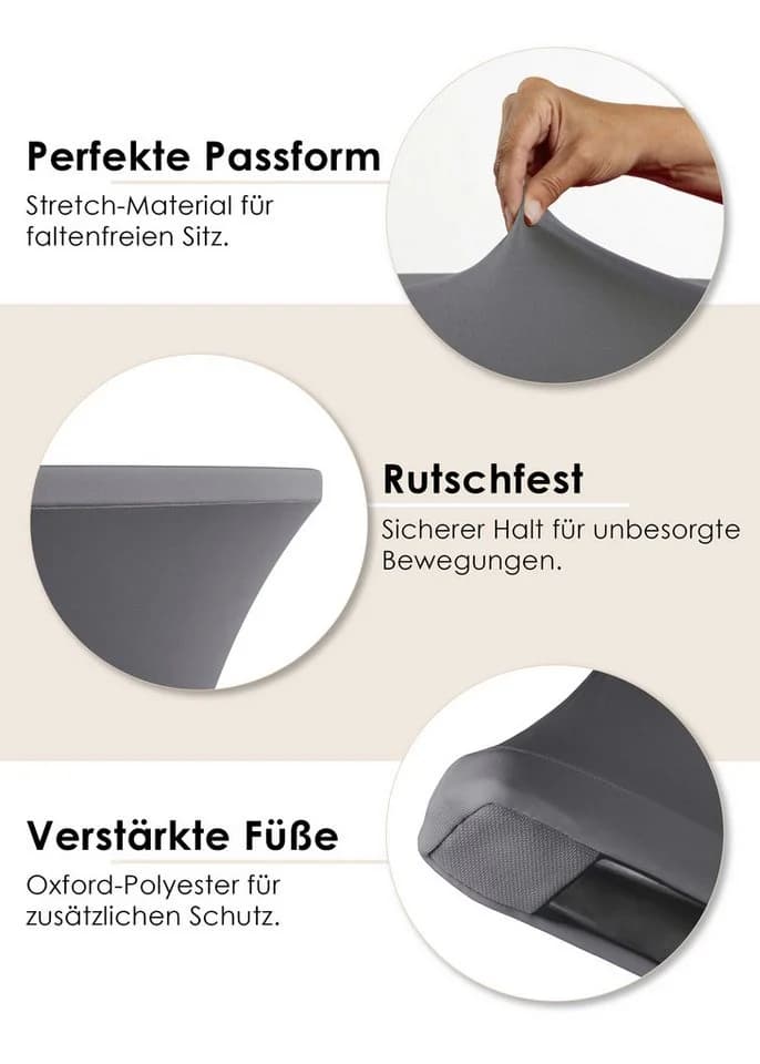 Gräfenstayn Stehtischhusse Stretchbezug Stehtischhussen, Elegante Stehtischhussen für Bistrotische - Bild 4