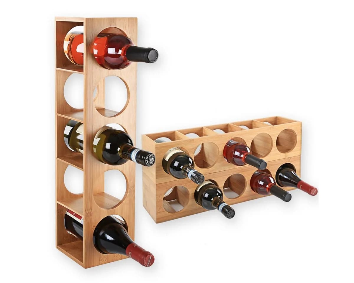 Gräfenstayn Weinregal CUBE stapelbar Bambus für 5 Flaschen - Bild 2