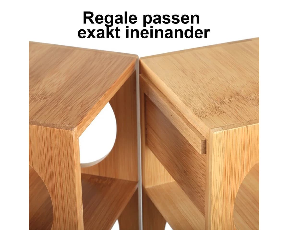 Gräfenstayn Weinregal CUBE stapelbar Bambus für 5 Flaschen - Bild 4