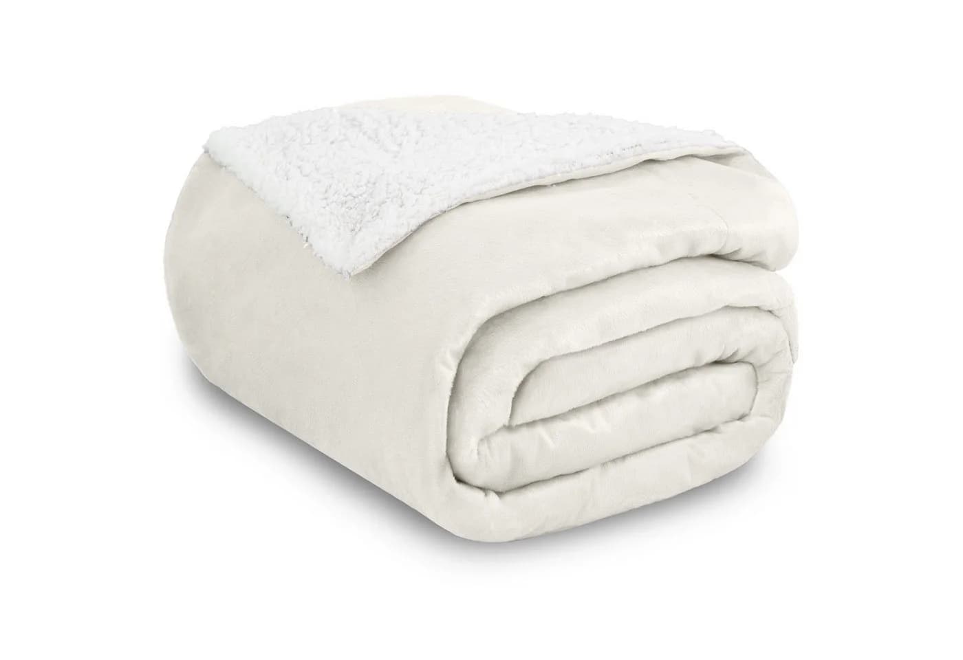 Gräfenstayn Wohndecke Lammfell-Optik Sherpa Flanell Beige - Bild 2