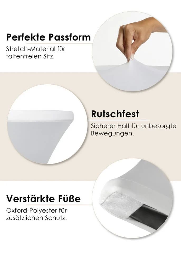 Gräfenstayn Stehtischhusse 2er Set Stretchbezug Weiß - Bild 3