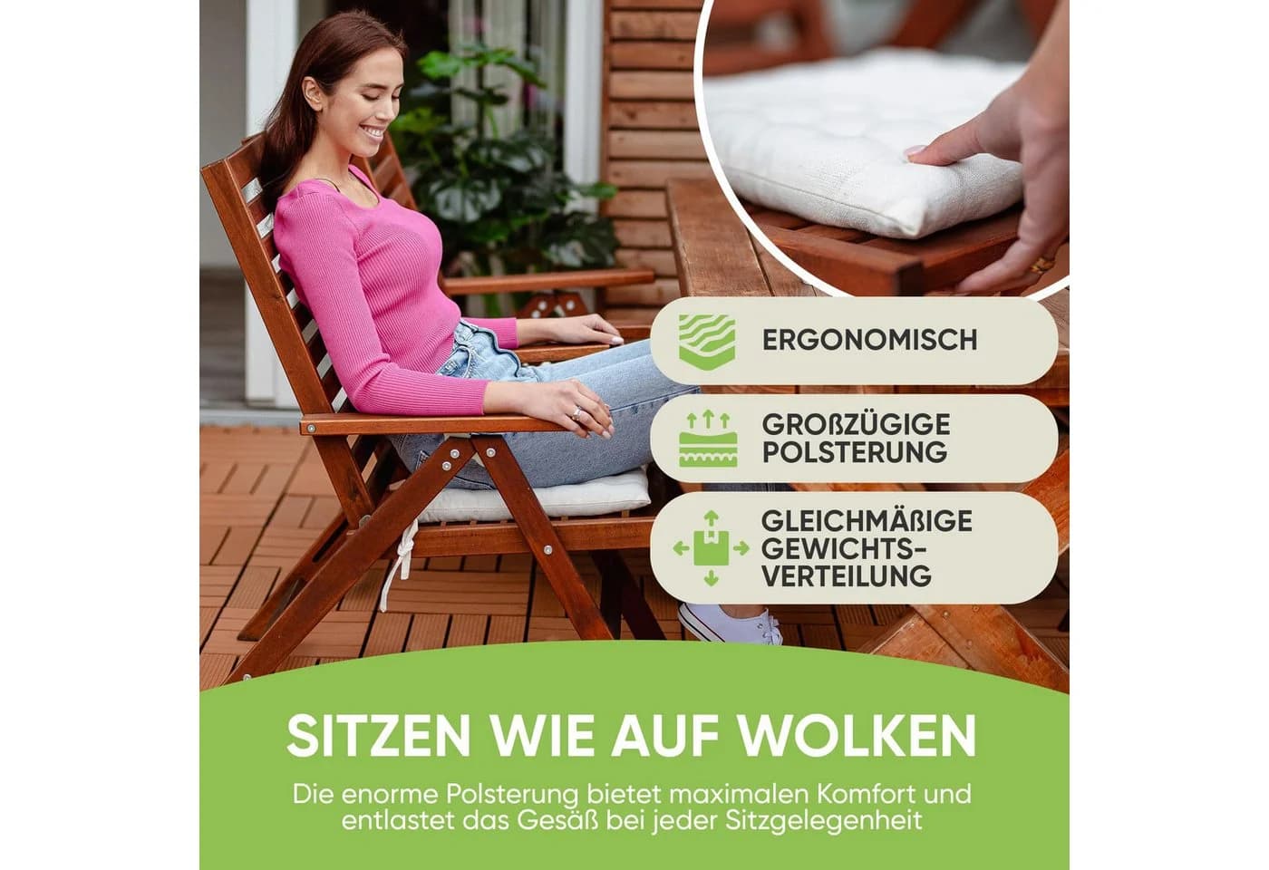 Gräfenstayn Stuhlkissen 4er-Set 40x40cm Baumwolle