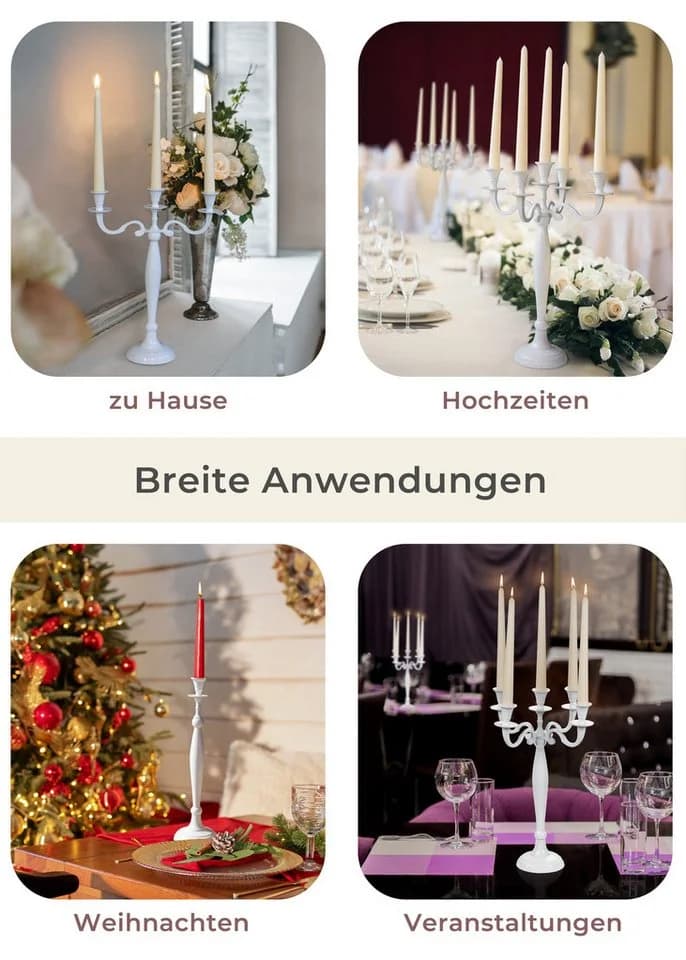 Gräfenstayn 5-armiger Kerzenständer Weiß Klassiker - Bild 3