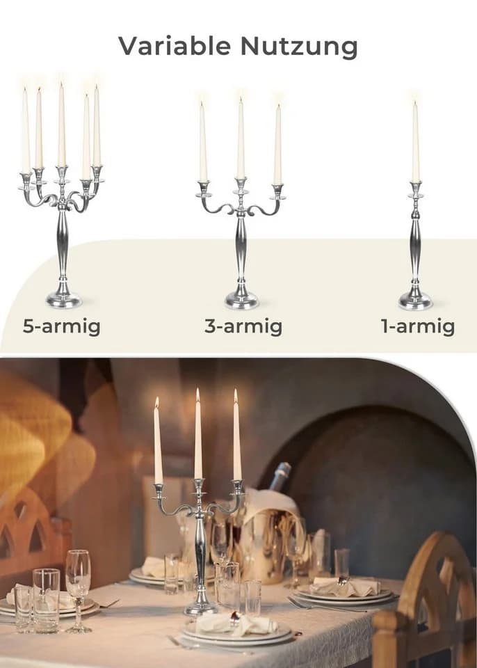 Gräfenstayn Kerzenständer 5-armig Silber Klassiker - Bild 5