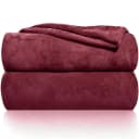 Gräfenstayn Kuscheldecke Bordeaux Flanell-Fleece Wohndecke Bild 2
