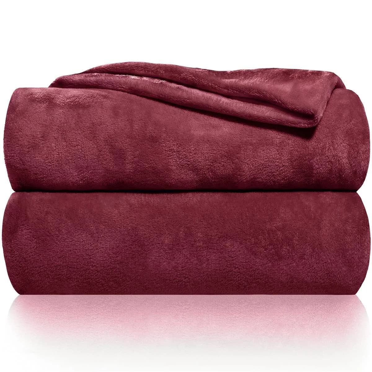 Gräfenstayn Kuscheldecke Bordeaux Flanell-Fleece Wohndecke - Bild 2